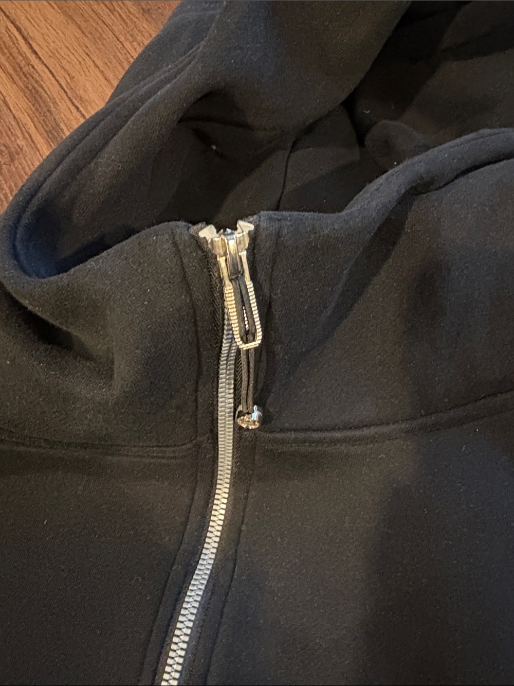 Black Zip-Up Hoodie Sweatshirt - Women's - Picture 3 of 3